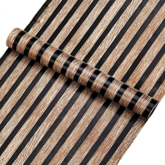 45cm Big Roll Home Decoration Background Wall Desk Cabinet Wallpaper Wood Stripes Waterproof PVC Self-adhesive Wall Stickers WAREHOUSE SHOP