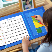 Magnetic Wooden Tangram Puzzle - Montessori Educational Kids Gift