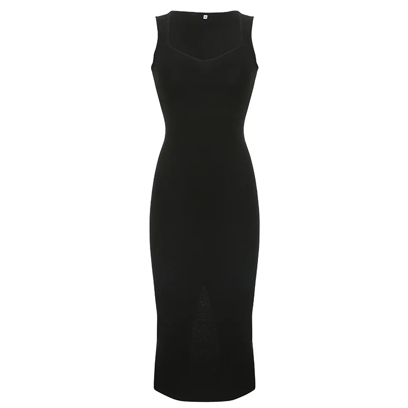 Basic Knit Long Dress. Sleeveless Women's Dresses for Summer Casual wears. Y2k Vintage All-match Outftis