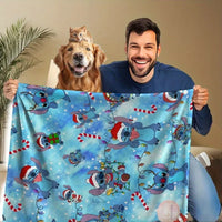 Disney Stitch Christmas Coral Fleece Blanket