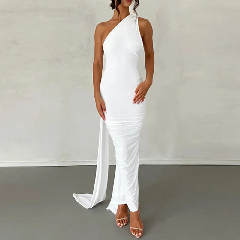 One Shoulder Sleeveless Backless Dress. Dresses For Women Club, Birthday Party, Evening Prom. from Neon y2k.