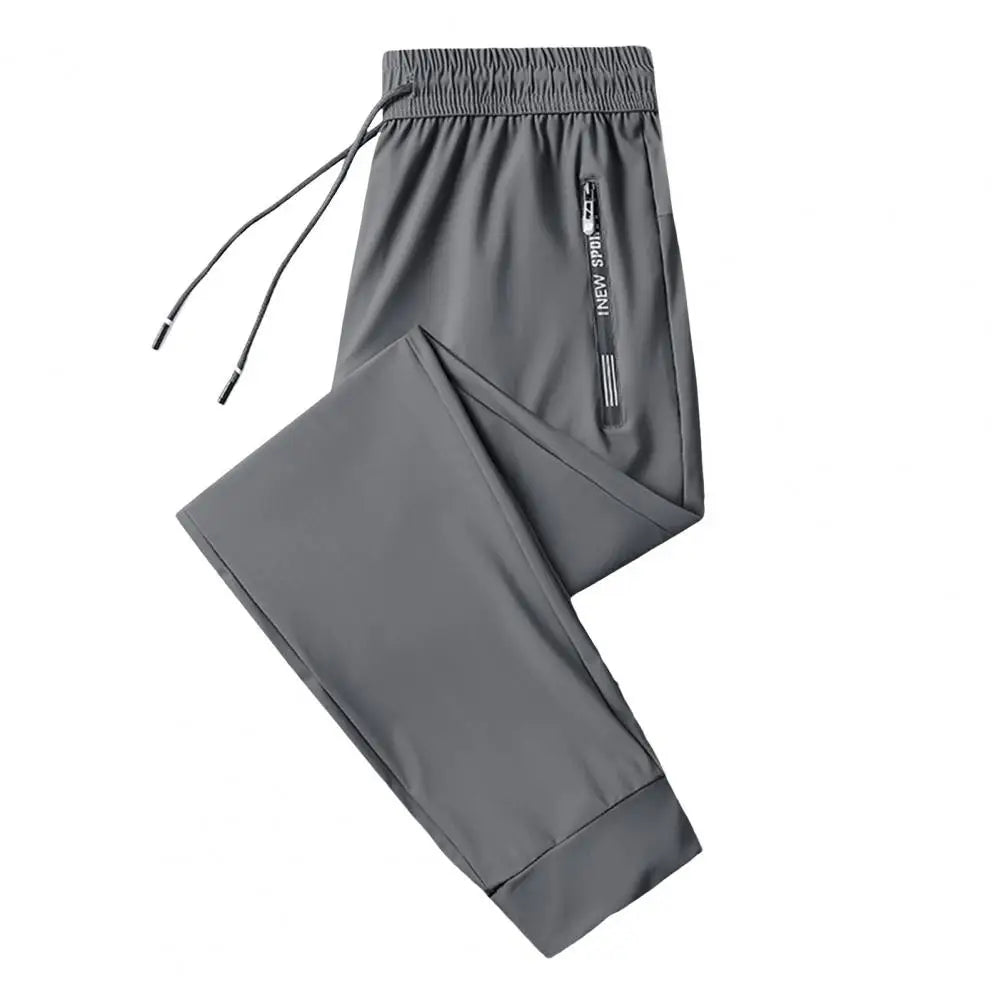 Men Pants Summer Trousers for Men Men's Quick-drying Ice Silk Sport Pants with Zipper Pockets Drawstring for Men for Running