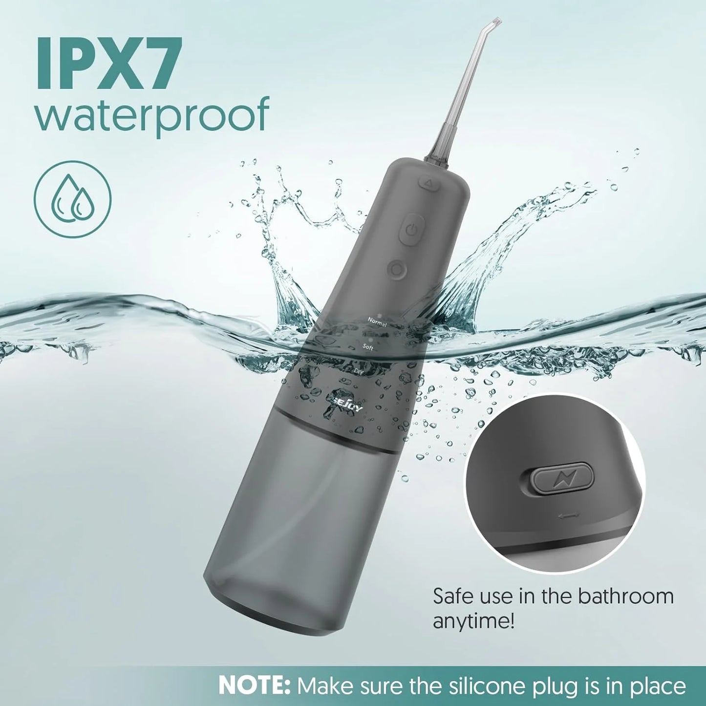 Sejoy Water Flosser Dental Oral Irrigator Water flossers for Teeth USB Rechargeable Waterproof Portable Cordless