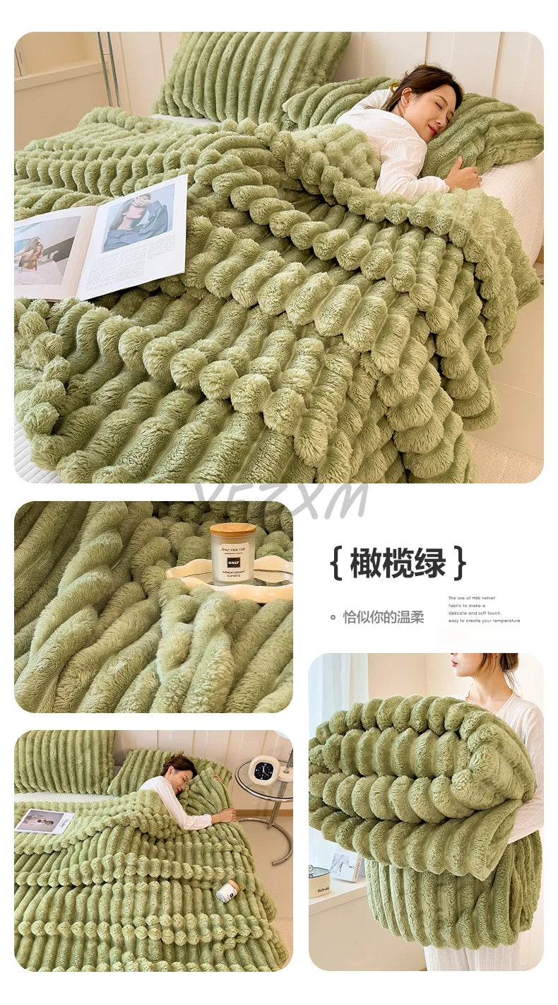 Striped Flannel Blanket – Cozy Bed Sheet & Sofa Throw