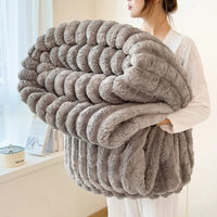 Striped Flannel Blanket – Cozy Bed Sheet & Sofa Throw