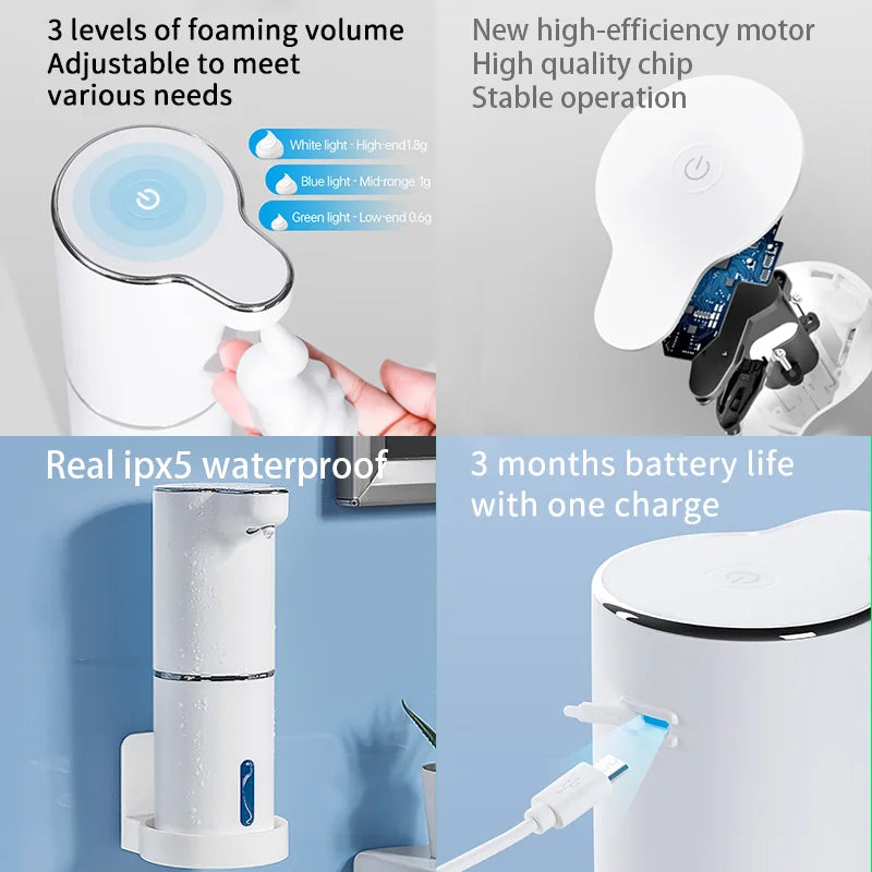 Automatic Foam Soap Dispensers Smart Washing Hand Machine With USB Charging Infrared Sensor Liquid Dispenser Hand Sanitizer WAREHOUSE SHOP