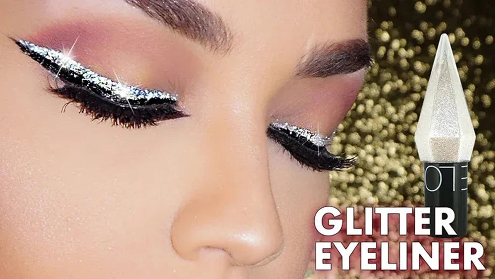 Diamond Shiny Eye Liners Eyeshadow Waterproof Silver Rose Gold Color Glitter Sequins Eyeliner Eye Shadow Makeup Beauty Cosmetics