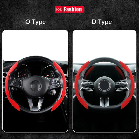 38Cm Universal Suede Car Steering Wheel Cover. Beautiful reflecting steering Covers, Non-Slip, car interior Modifications.