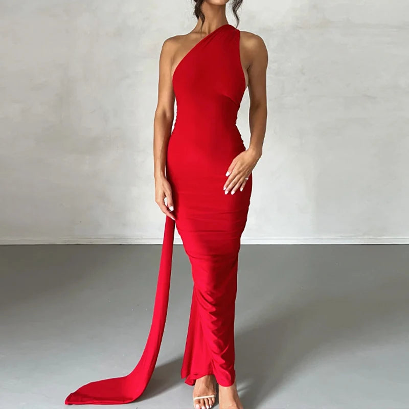 One Shoulder Sleeveless Backless Dress. Dresses For Women Club, Birthday Party, Evening Prom. from Neon y2k.