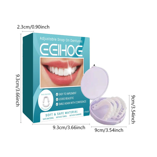 New Adult Adjustable Dentures Teeth Set Adjustable Snap-on Fake Teeth Portable Braces Decorate Gaps For Teeth Enhance Aesthetic WAREHOUSE SHOP