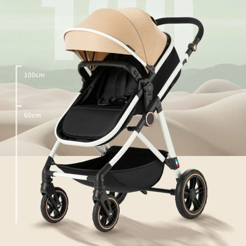 Portable 2-in-1 Baby Stroller - Bassinet Mode Foldable Reversible Seat