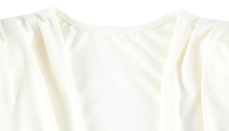 Ahagaga Elegant Women's Mini Dresses. Swinging Collar, Regular Long Sleeves Folds.