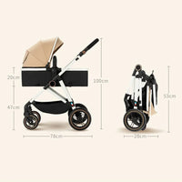Portable 2-in-1 Baby Stroller - Bassinet Mode Foldable Reversible Seat