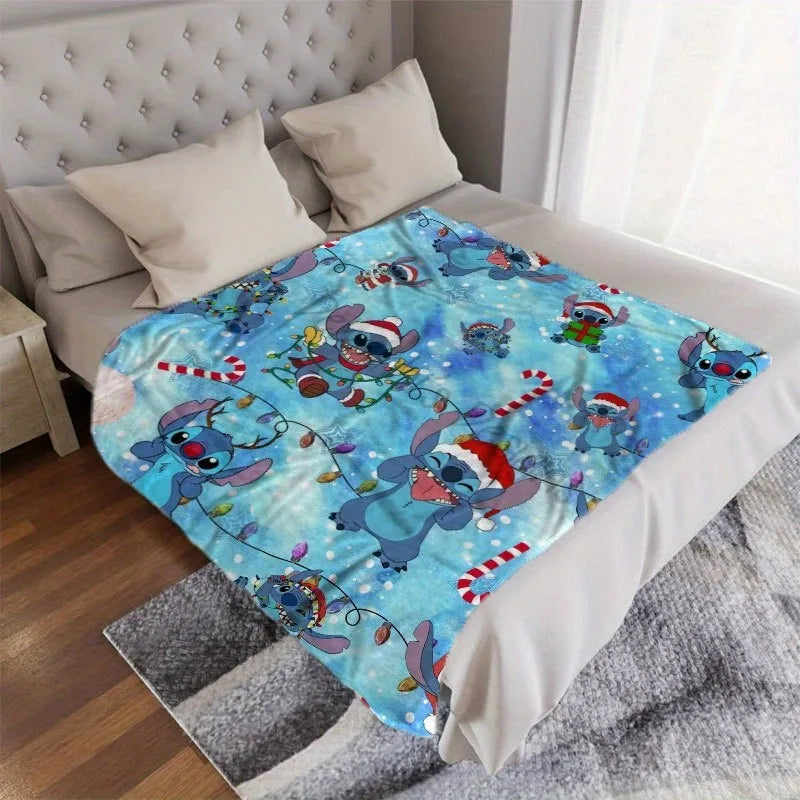 Disney Stitch Christmas Coral Fleece Blanket