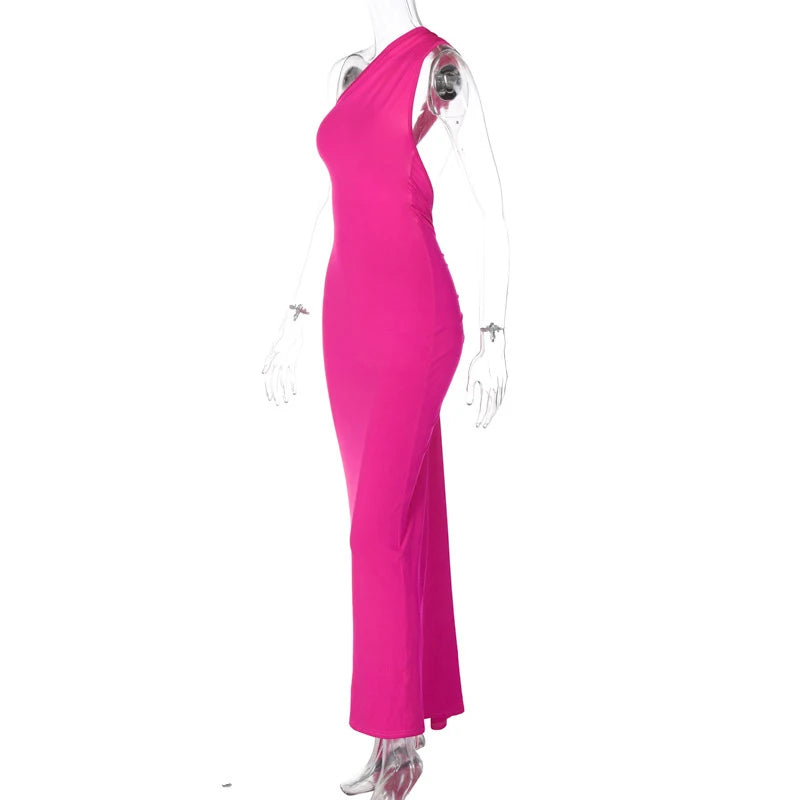 One Shoulder Sleeveless Backless Dress. Dresses For Women Club, Birthday Party, Evening Prom. from Neon y2k.