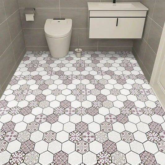 Thicken Floor Stickers Self-adhesive Waterproof Bathroom Floor Stickers Non-slip Home Wallpaper Wear-resistant Kitchen PVC WAREHOUSE SHOP