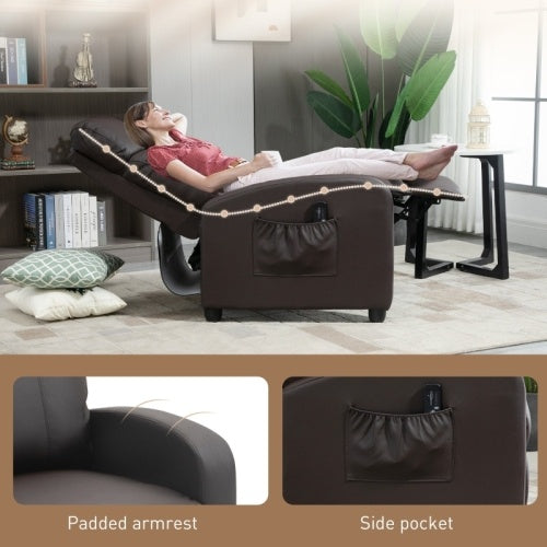 Brown Leather Massage Recliner with Leg Rest