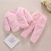Adorable 2pcs flannel baby clothing set. Soft jacket & pants for newborns 0–24M. Perfect spring & autumn wear for boys and girls. - WAREHOUSE SHOP