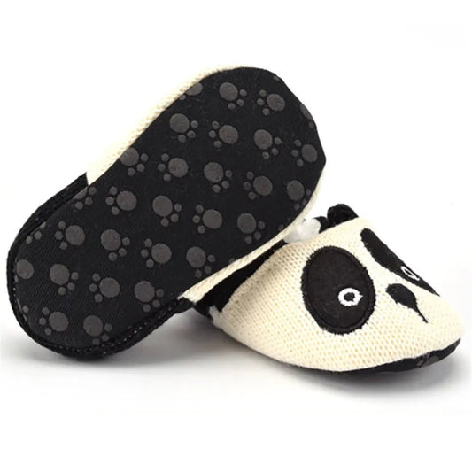 Adorable infant knit slippers with cartoon design, anti - slip sole, and cozy style – perfect crib shoes for baby boys and girls. - WAREHOUSE SHOP