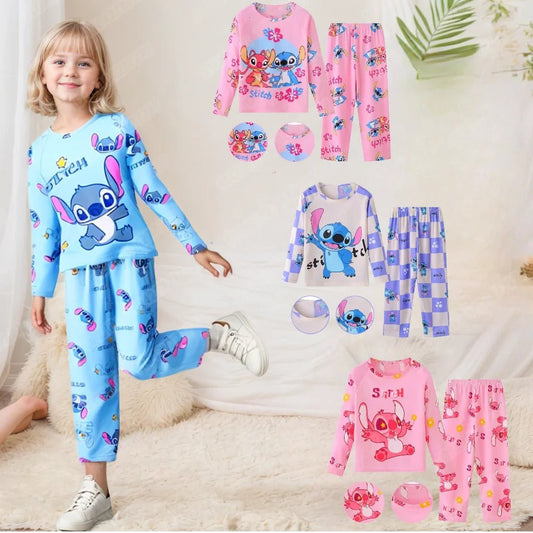 Adorable kids’ Stitch pajamas set – soft, cozy 2 - piece sleepwear for boys and girls, perfect for bedtime or as a cute gift. - WAREHOUSE SHOP