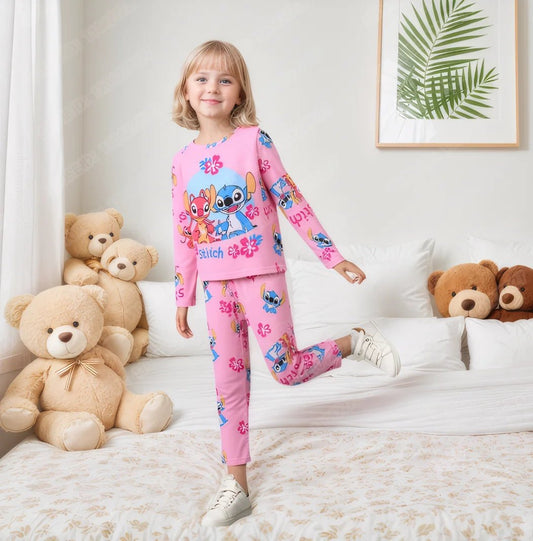 Adorable kids’ Stitch pajamas set – soft, cozy 2 - piece sleepwear for boys and girls, perfect for bedtime or as a cute gift. - WAREHOUSE SHOP