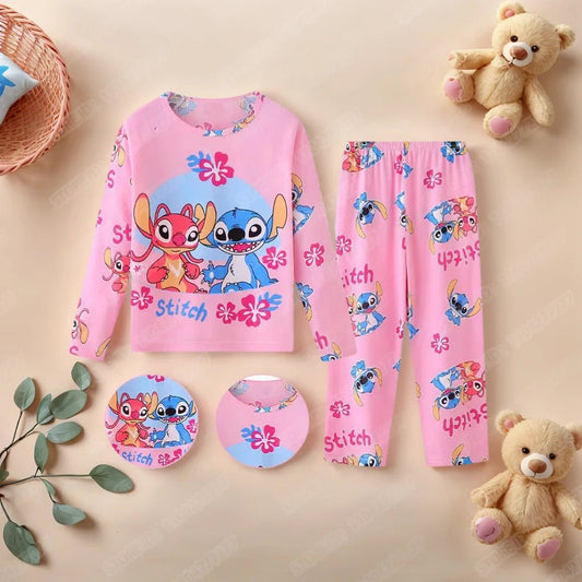 Adorable kids’ Stitch pajamas set – soft, cozy 2 - piece sleepwear for boys and girls, perfect for bedtime or as a cute gift. - WAREHOUSE SHOP