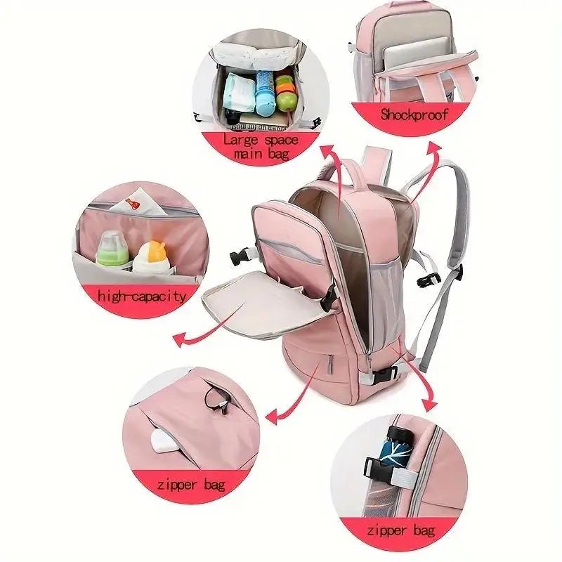 All - in - One Women’s Travel Backpack – Waterproof, Large Capacity, Multi - Compartment, Shoe Storage - WAREHOUSE SHOP