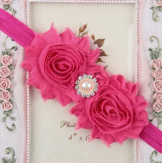 Baby Headband for Girls – Newborn Kids Floral Pearl Hair Accessory, Bow Turban for Photography & Gifts - WAREHOUSE SHOP