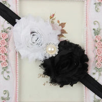 Baby Headband for Girls – Newborn Kids Floral Pearl Hair Accessory, Bow Turban for Photography & Gifts - WAREHOUSE SHOP