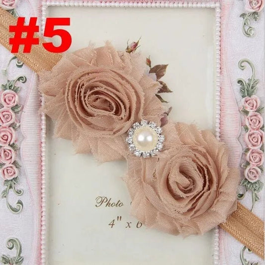 Baby Headband for Girls – Newborn Kids Floral Pearl Hair Accessory, Bow Turban for Photography & Gifts - WAREHOUSE SHOP