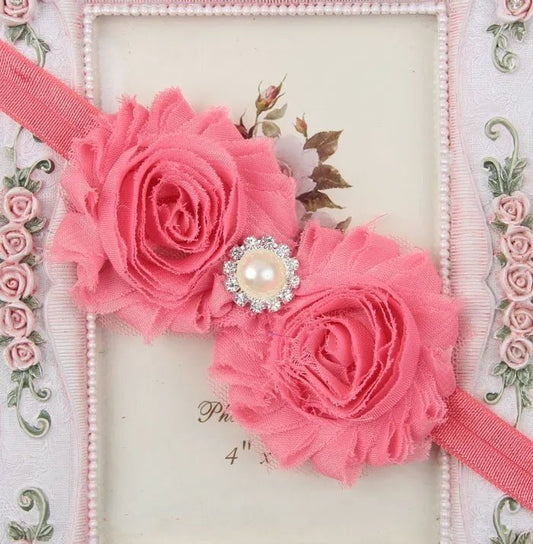 Baby Headband for Girls – Newborn Kids Floral Pearl Hair Accessory, Bow Turban for Photography & Gifts - WAREHOUSE SHOP