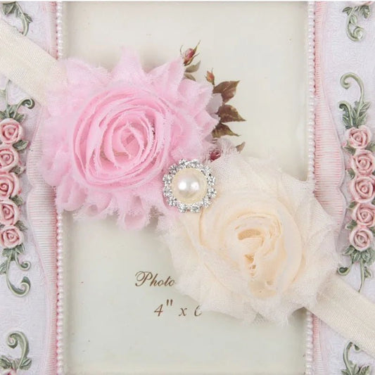 Baby Headband for Girls – Newborn Kids Floral Pearl Hair Accessory, Bow Turban for Photography & Gifts - WAREHOUSE SHOP