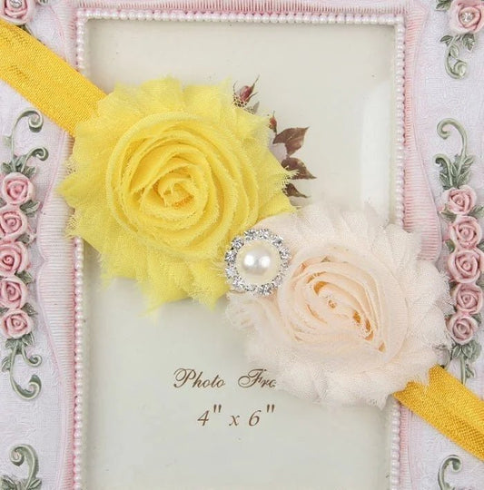 Baby Headband for Girls – Newborn Kids Floral Pearl Hair Accessory, Bow Turban for Photography & Gifts - WAREHOUSE SHOP