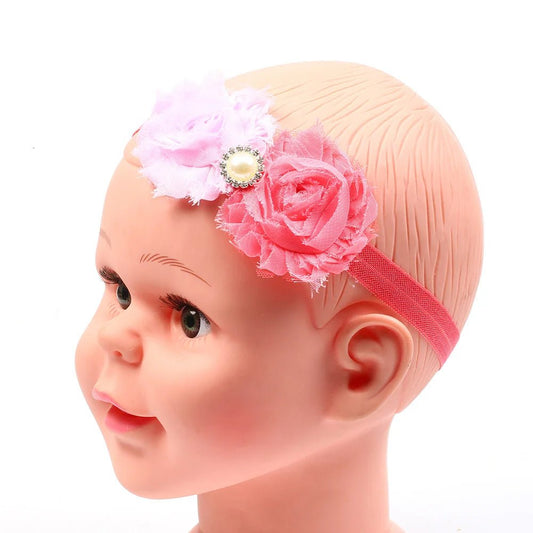 Baby Headband for Girls – Newborn Kids Floral Pearl Hair Accessory, Bow Turban for Photography & Gifts - WAREHOUSE SHOP