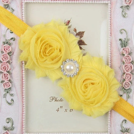 Baby Headband for Girls – Newborn Kids Floral Pearl Hair Accessory, Bow Turban for Photography & Gifts - WAREHOUSE SHOP