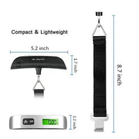 Baggage Digital Portable Scale. LCD Display 110lb/50kg for Electronic Luggage Hanging Suitcase. Bag weighs. - WAREHOUSE SHOP