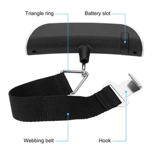 Baggage Digital Portable Scale. LCD Display 110lb/50kg for Electronic Luggage Hanging Suitcase. Bag weighs. - WAREHOUSE SHOP