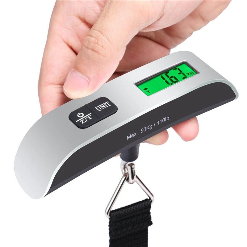 Baggage Digital Portable Scale. LCD Display 110lb/50kg for Electronic Luggage Hanging Suitcase. Bag weighs. - WAREHOUSE SHOP