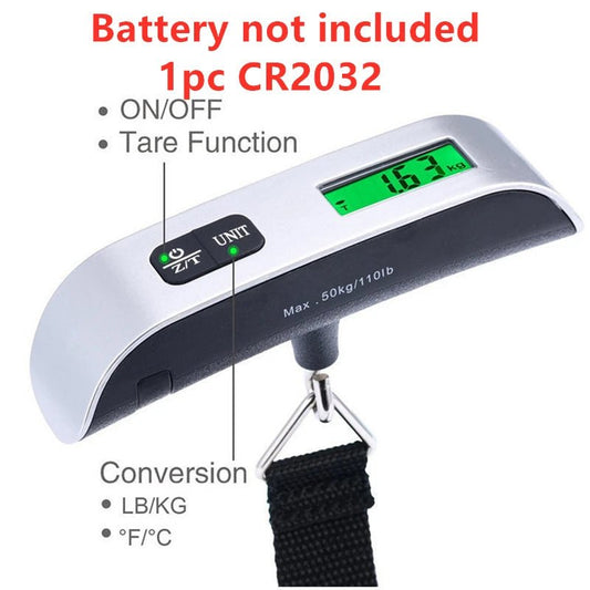 Baggage Digital Portable Scale. LCD Display 110lb/50kg for Electronic Luggage Hanging Suitcase. Bag weighs. - WAREHOUSE SHOP