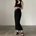 Basic Knit Long Dress. Sleeveless Women's Dresses for Summer Casual wears. Y2k Vintage All - match Outftis - WAREHOUSE SHOP