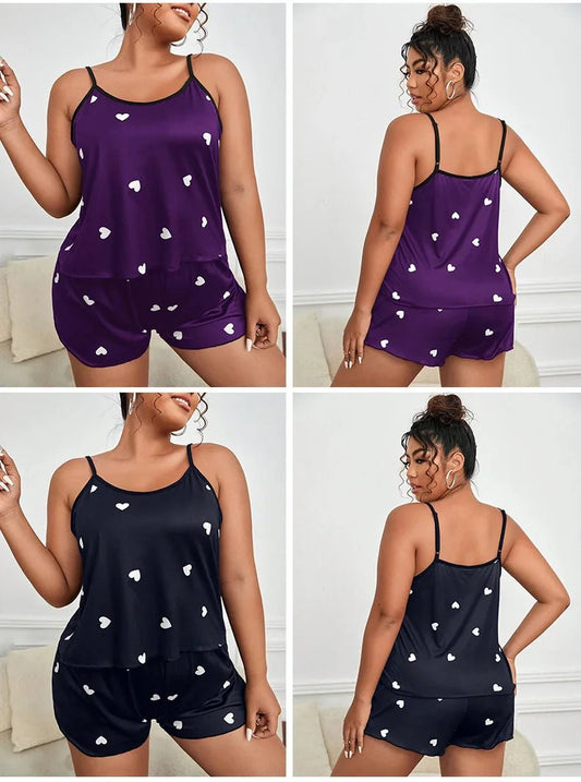 Big Size Summer Pajamas Plus Size Women Pijama Set Sexy Women Sleeveless Sleepwear Woman Women's Sleep Lounge Underwear - WAREHOUSE SHOP