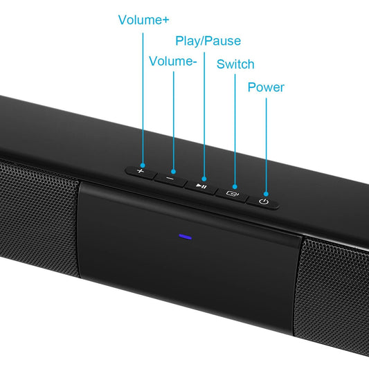 Bluetooth Home Theater Soundbar With Remote Control, RCA, AUX, FM - WAREHOUSE SHOP
