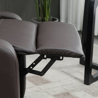 Brown Leather Massage Recliner with Leg Rest