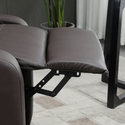 Brown Leather Massage Recliner Chair - with Leg Rest