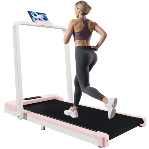 Quality Folding Treadmill For Home, Office Use. 1-6KM H, Portable Walking, Running Machine With Bluetooth Speaker, Remote Control, LCD Display, Phone Holder.