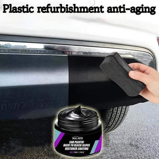 Car Plastic Repair & Panel Renewal Wax Coating. For Car Leather & Plastic. Back To Black Shine Gloss Long - Lasting Polish - WAREHOUSE SHOP