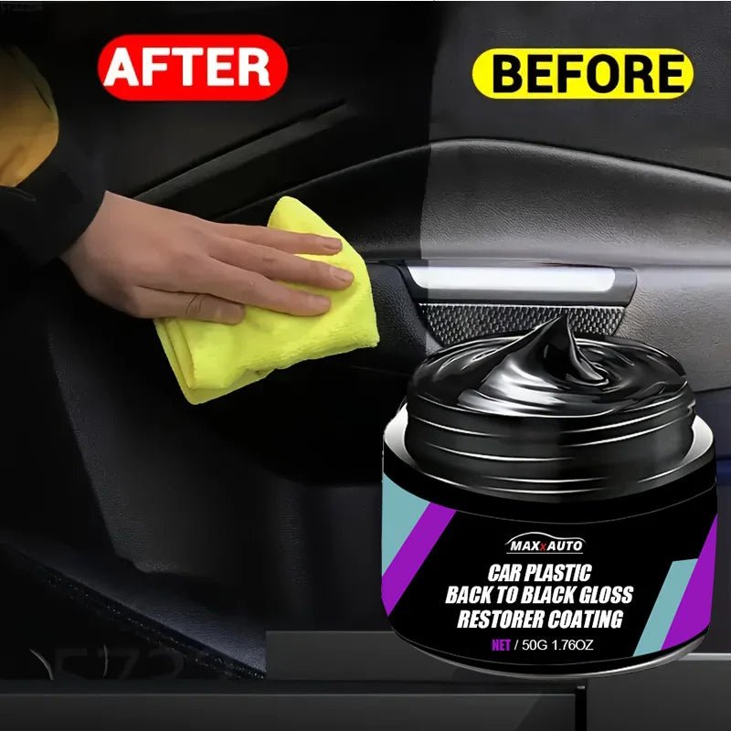Car Plastic Repair & Panel Renewal Wax Coating. For Car Leather & Plastic. Back To Black Shine Gloss Long - Lasting Polish - WAREHOUSE SHOP