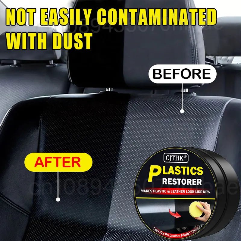 Car Plastic Restorer Auto Interior Panel Renewal Wax Coating Leather Plastic Rubber Polish Repair Auto Reconditioning Cream Care - WAREHOUSE SHOP