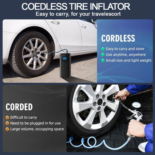 Car Tire Inflator Cordless Digital Display Rechargeable Tire Air Compressor - WAREHOUSE SHOP