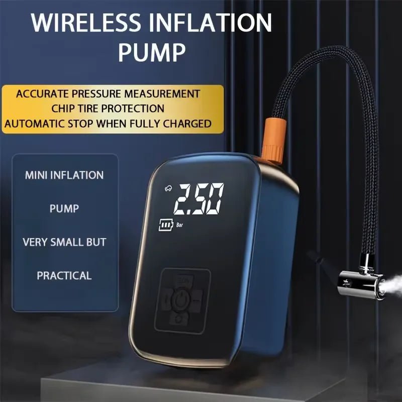 Car tire intelligent wireless car inflatable pump motorcycle bicycle electric vehicle portable air pump portable travel portable - WAREHOUSE SHOP